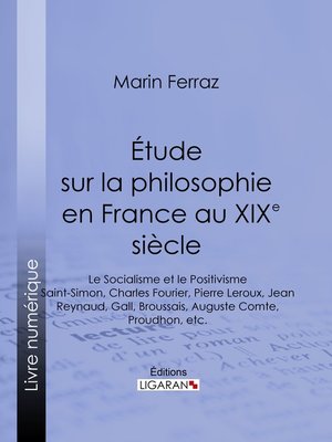 cover image of Étude sur la philosophie en France au XIXe siècle